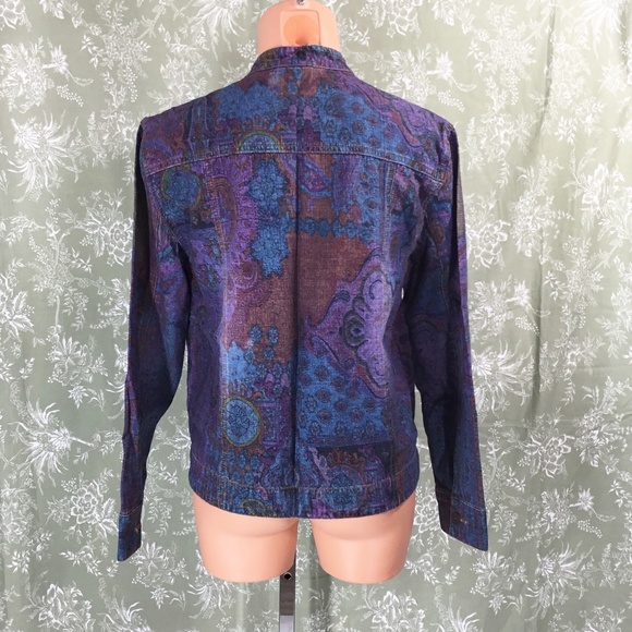 Chico's Multi-Colored Paisley Print Jean Jacket - Picture 10 of 15